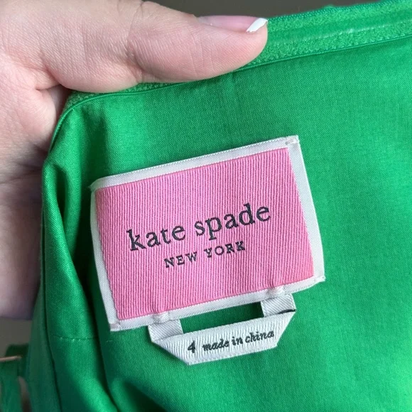 Kate Spade - Green Button-Down Dress with Bow Detail - Picture 3 of 3